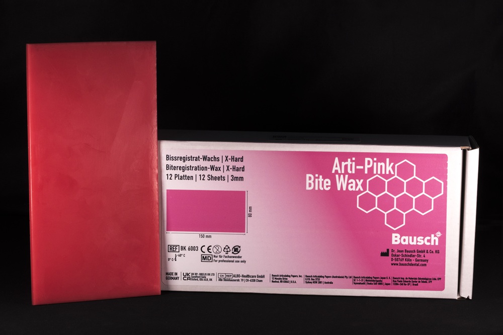 Сверхтвердый воск для регистрации прикуса Arti-Pink Bite Wax 12 пластин 3мм