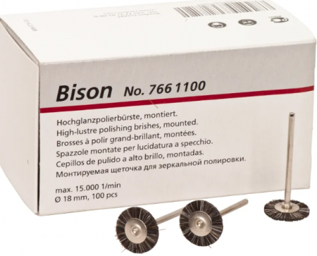 БИЗОН щетки полировочные d18 мм Bison 766-1100 (100 щеток/1 уп.)