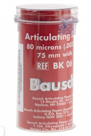 BK06 Bausch Артикуляционый шелк 80 мкм, рулон в пластиковом боксе 80 мм, красный, 3 м