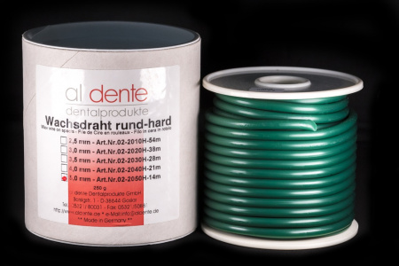 Восковая проволока зеленая, твердая 5,0 мм  250 г  Al Dente