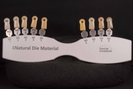 Расцветка IVOCLAR культевых материалов IPS Natural Die Material